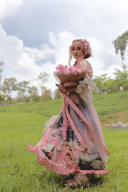 Balladeer - Classic Lolita Shirt Puff Sleeves Open Shoulder Blouse