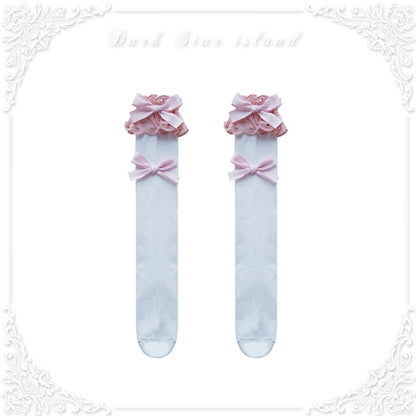 Dark Star Island - Cute Lolita Multi-Color Bow Cotton Socks
