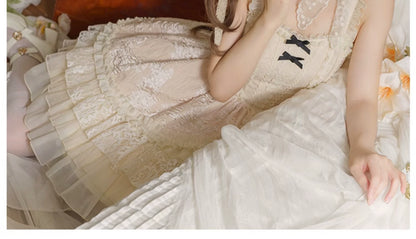 With PUJI - Music Box - Classic Lolita JSK Suit Ballet Cake Skrit