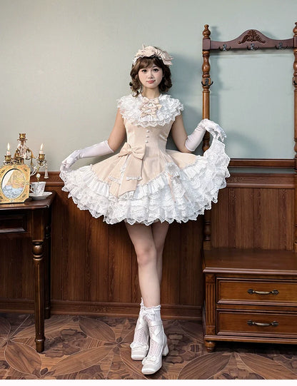 Alice Girl - Arrogant Miss - Sweet Lolita Jumper Dress with Tiered Lace Dress