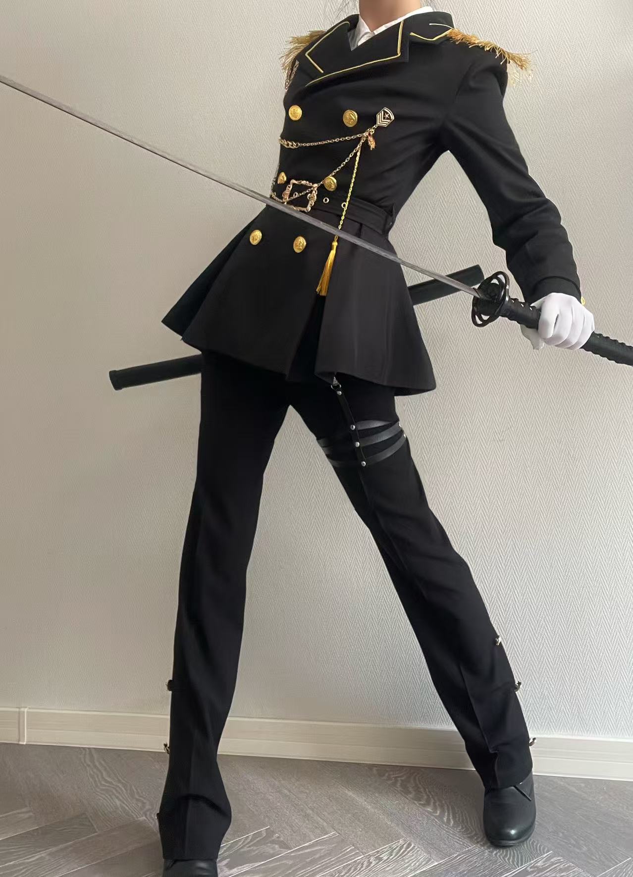 Gazing Galactic - Dawnbreak - Ouji Lolita Pants Suit with Military Coat and Cape