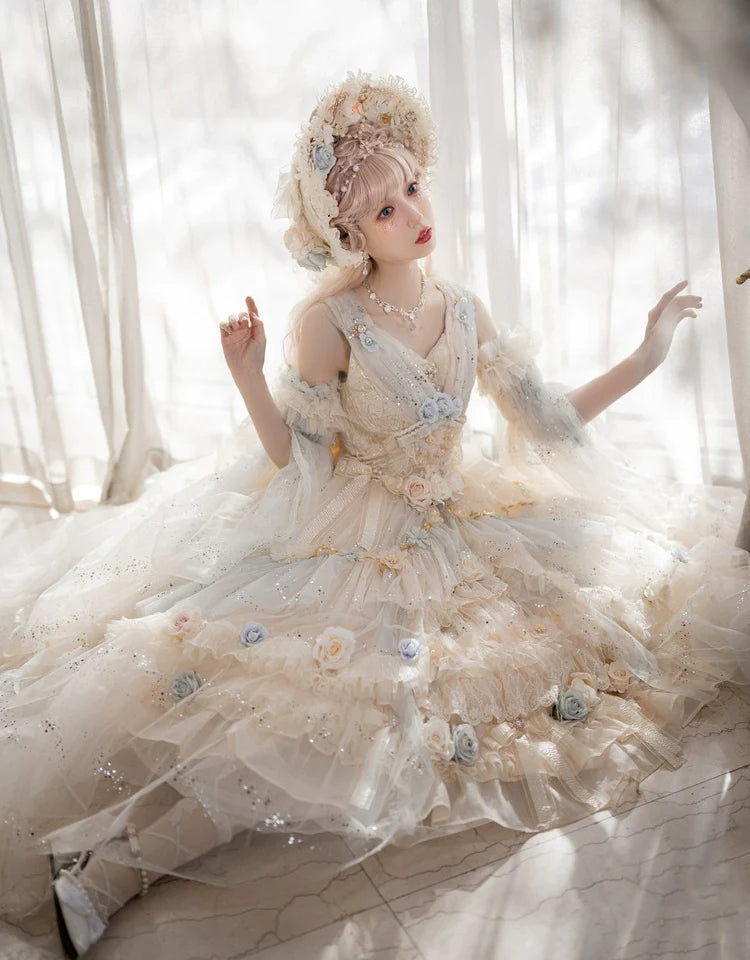 Cat Fairy - Flower Spirit - Elegant Lolita JSK Dress Summer Wedding Lolita JSK