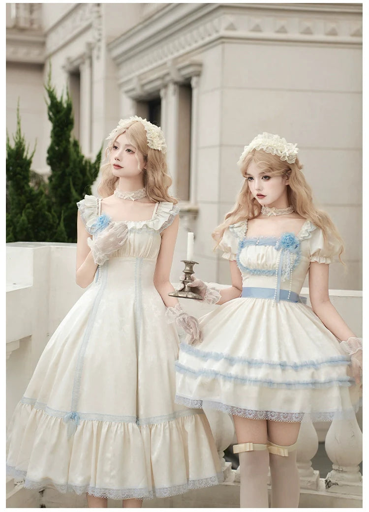With PUJI - Sea Salt Iced Tea - Classic Lolita Dress, Fishbone Bodice