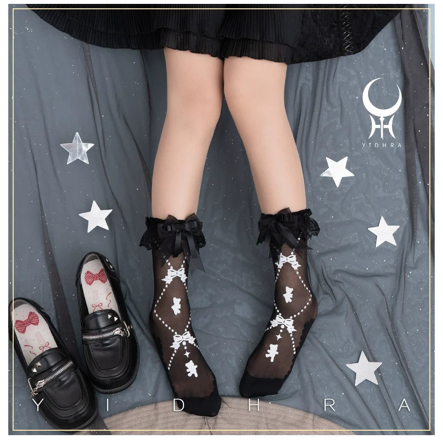 Yidhra - Bear Gummy and Milk Candy Bunny - Sweet Lolita Short Socks Lovely Socks