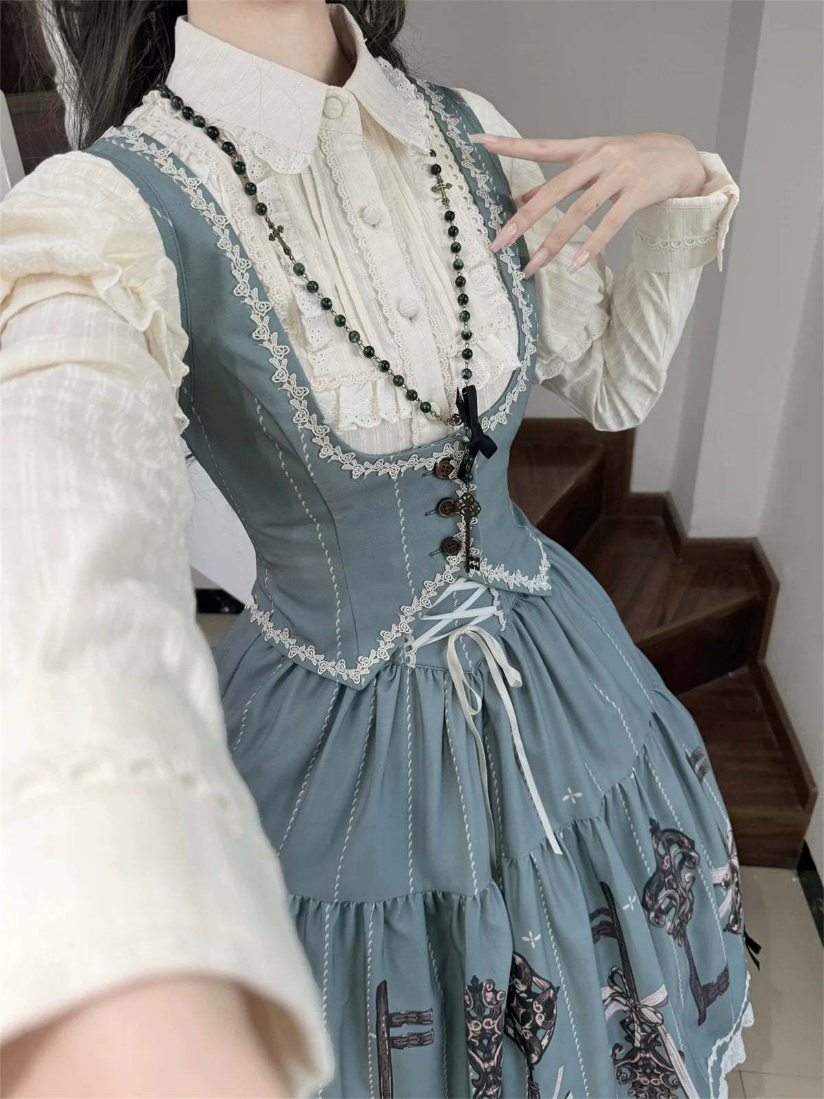 Uncle's Workshop - Secret Key - Classic Lolita Dress Suit, Key Print