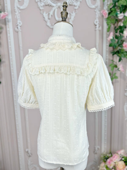 DMFS Lolita - Sweet Lolita Blouse Cotton Summer Short Sleeve Shirt