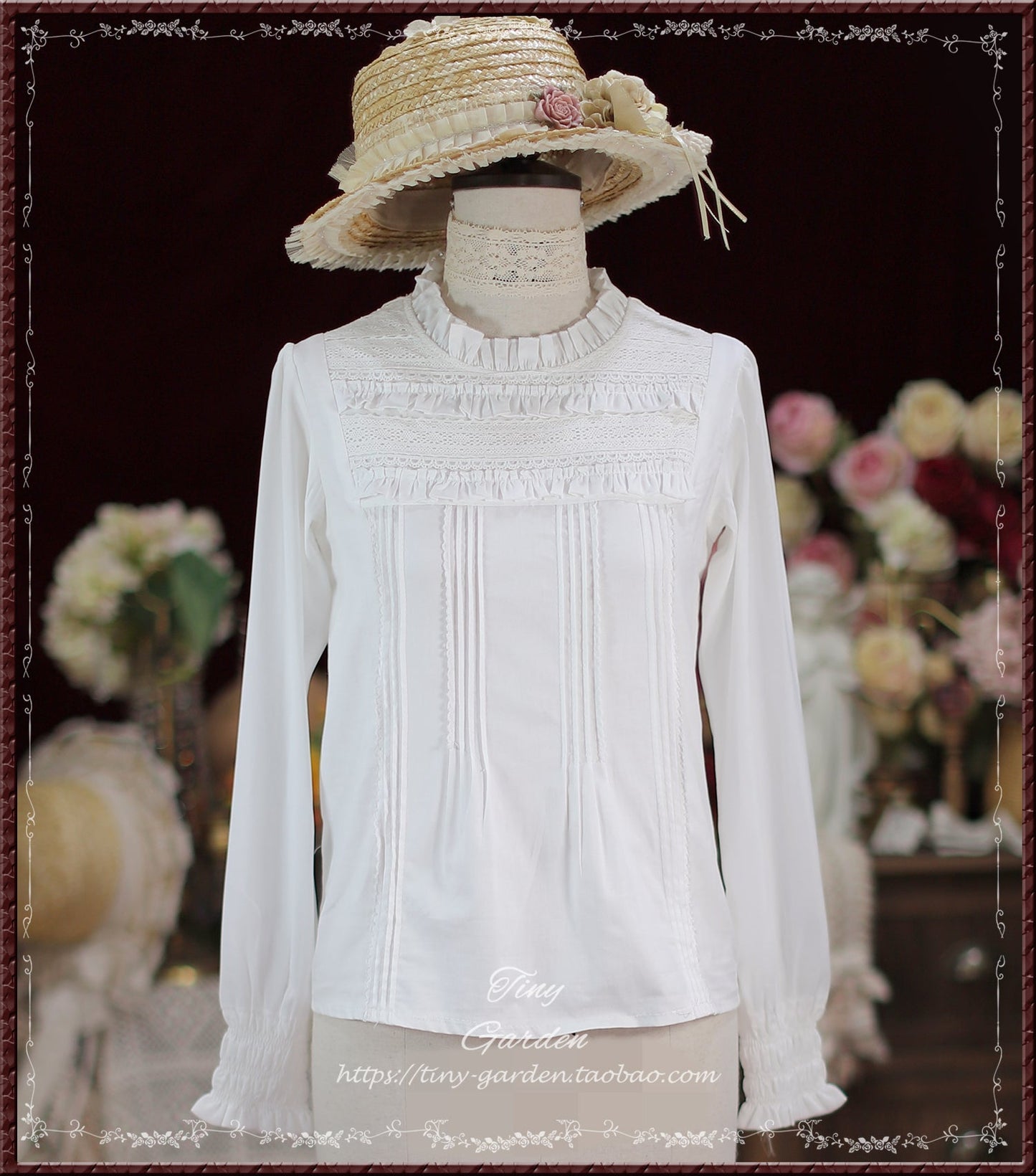 Tiny Garden - Memories - Cotton Lolita Lace Bow Tie Girls Blouse