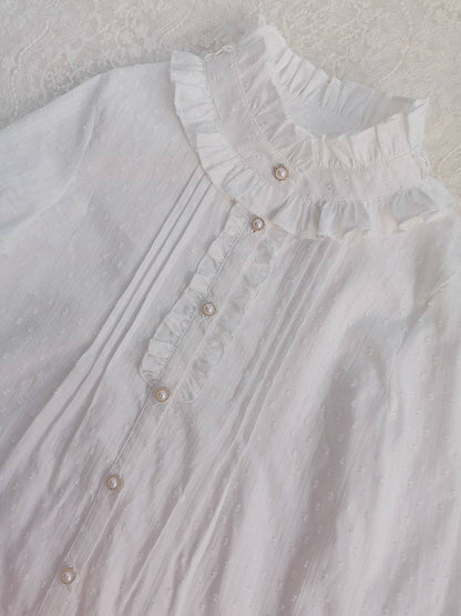 Yilia - Sweet Lolita Long Sleeve Cotton Blouse