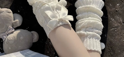 Hua Nai Cat - Cute Lolita Leg Warmers Winter Knitted JK Pile Socks