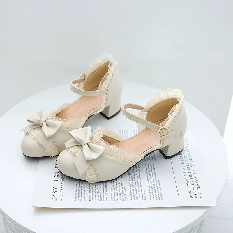 Yana - Sweet Lolita Shoes Round Toe Students Chunky Heel
