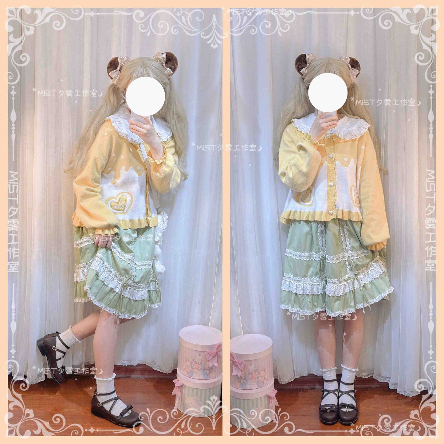 MIST - Beating Heart - Sweet Lolita Thick Sweater Coat Puff Sleeve