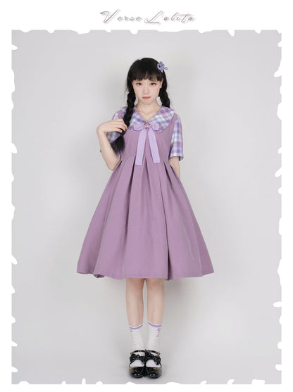 EESSILY - Macaron Waffle - Kawaii Lolita Short Sleeve Summer OP