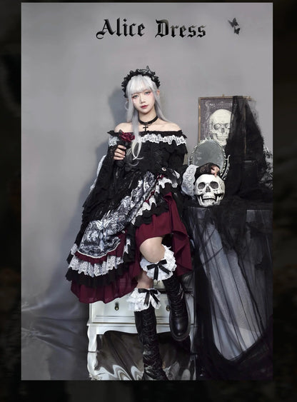 Alice in Wonderland - Undead Rider - Gothic Lolita OP Dress Winter Princess Sleeve Dress