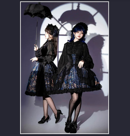 SUSIN - Night Traveler - Classic and Elegant Gothic Dress with Colorful Window Prints
