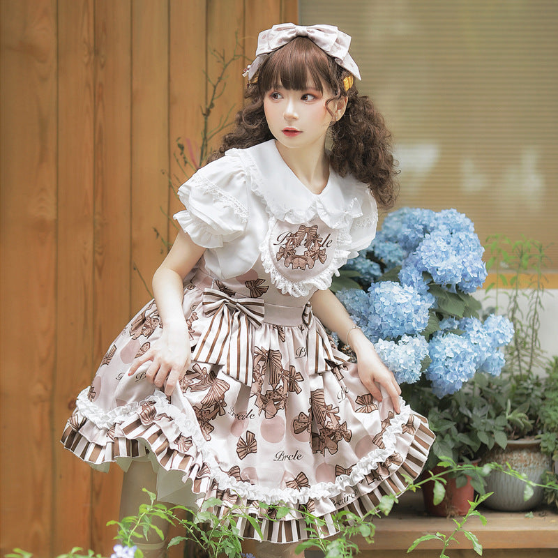 Eieyomi - Chocolate Garland - Kawaii Lolita Summer Dairy Salopette