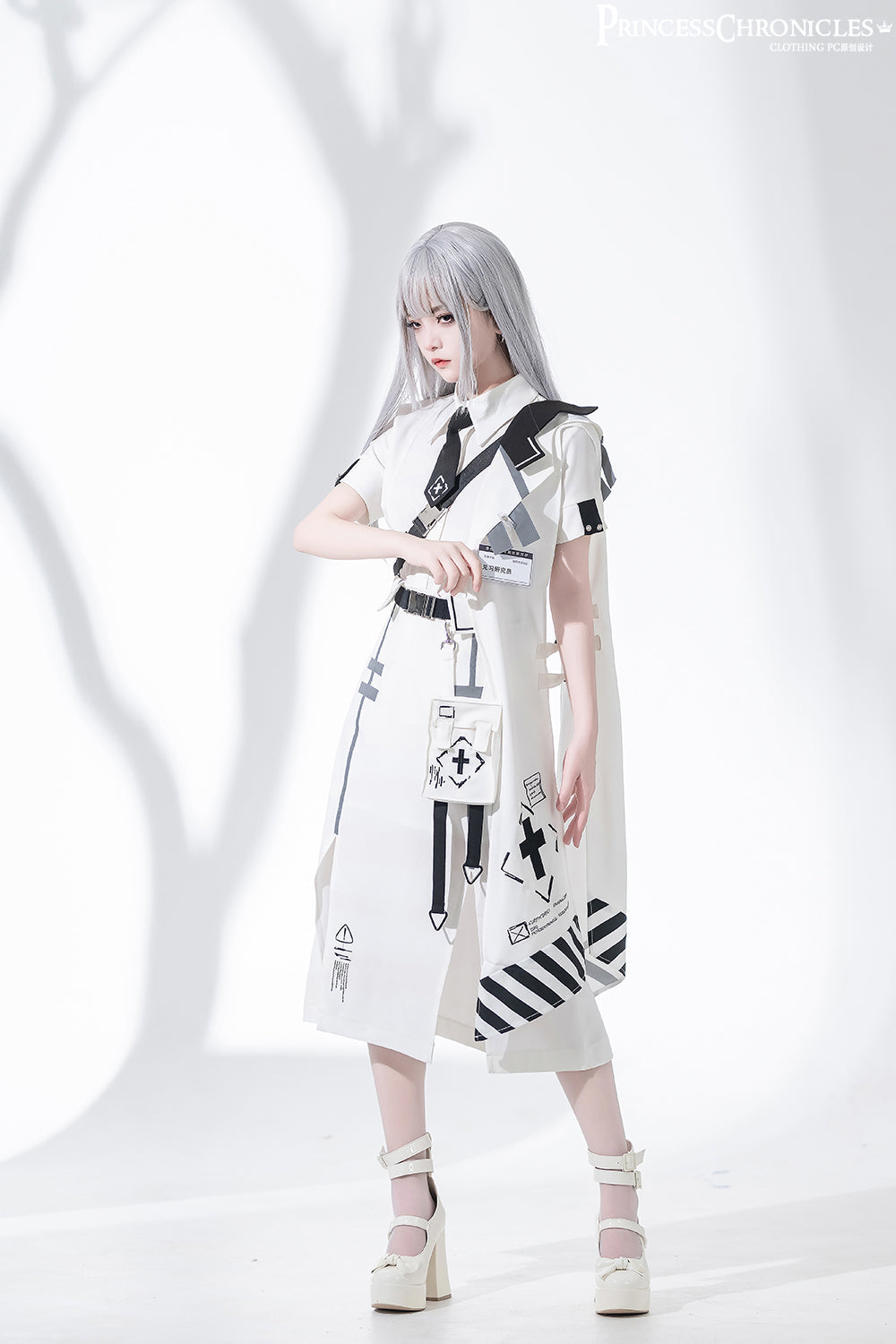 Princess Chronicles - Dry sea and Ashlar - Techwear-inspired White Cloak Set