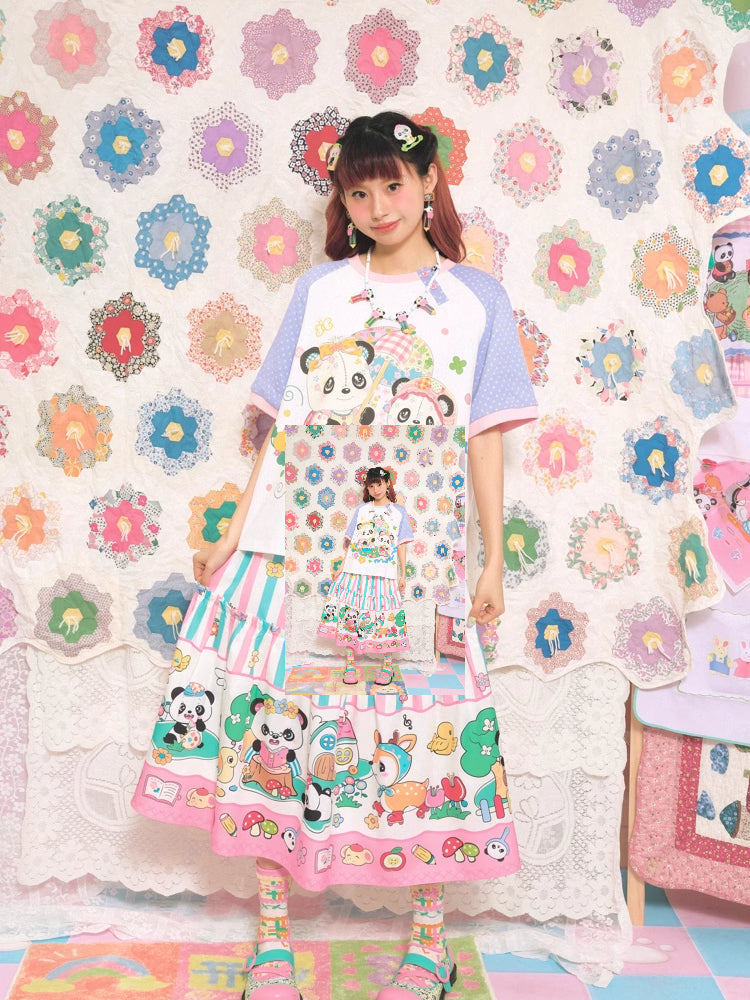 Striped print long skirt【s0000007680】