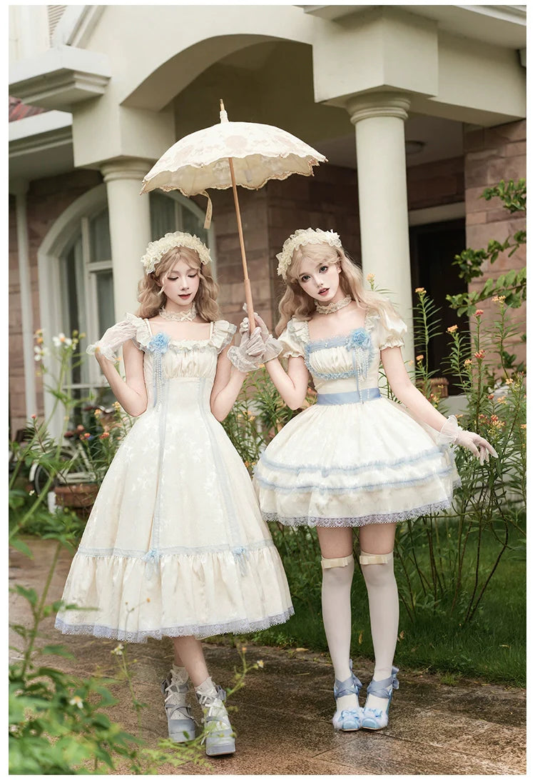 With PUJI - Sea Salt Iced Tea - Classic Lolita Dress, Fishbone Bodice