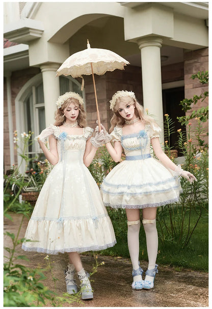 With PUJI - Sea Salt Iced Tea - Classic Lolita Dress, Fishbone Bodice