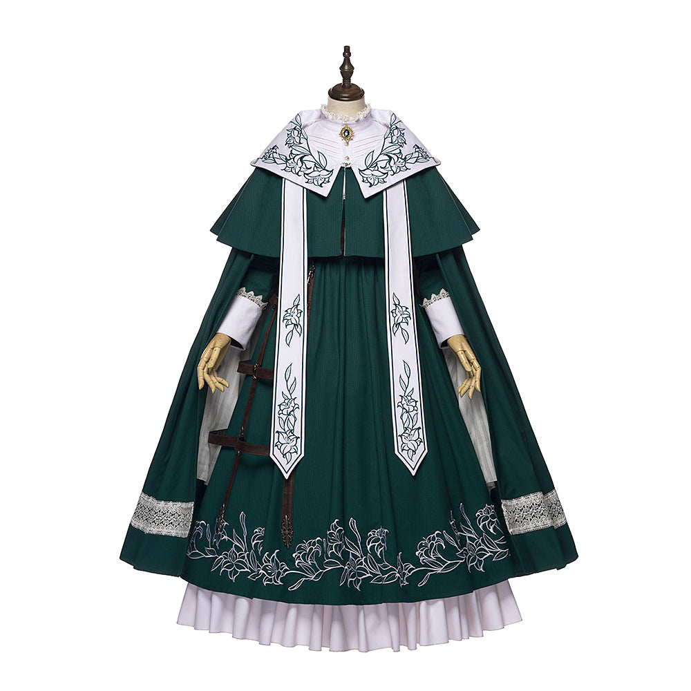 Youpairui - Lobnya - Gothic Nun Lolita Green OP Dress Set
