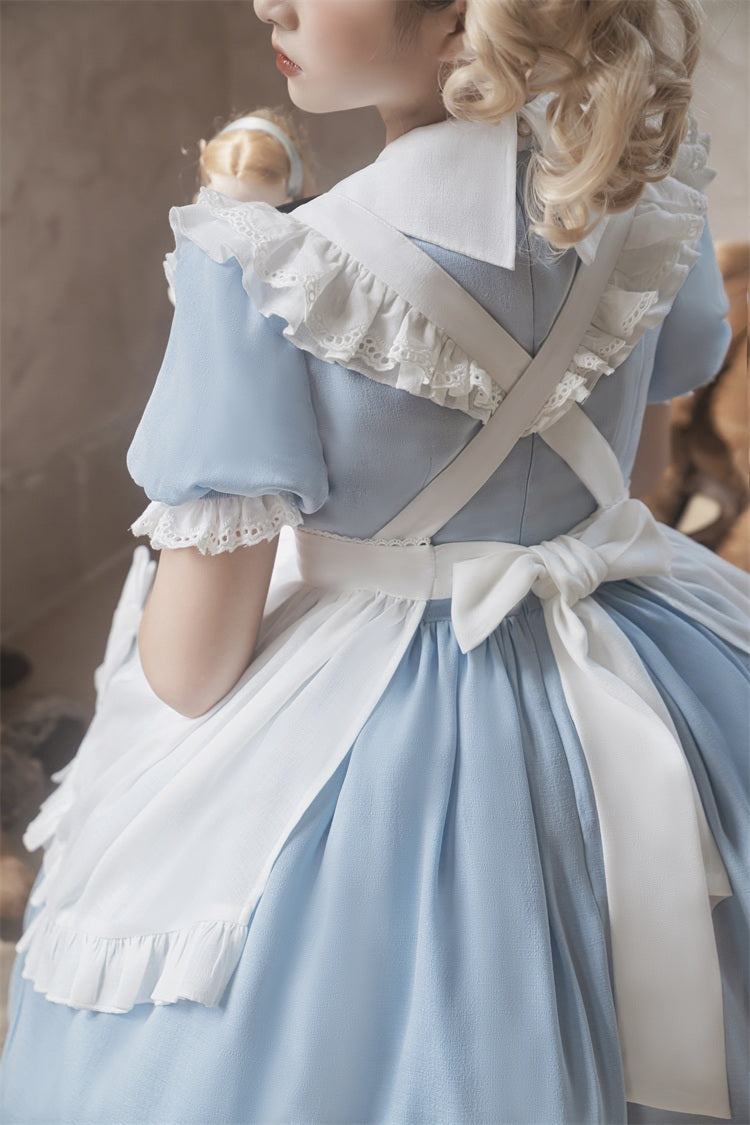 Letters from Unknown Star - Sweet Alice - Short Sleeves Maid Lolita OP