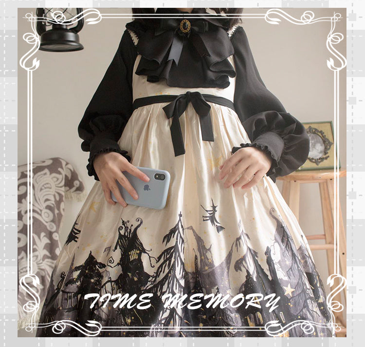 Time Memory - Elegant Lolita Slim Fit Mutton Sleeve Blouse