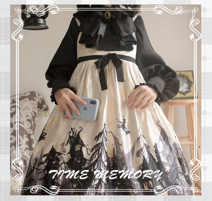 Time Memory - Elegant Lolita Slim Fit Mutton Sleeve Blouse