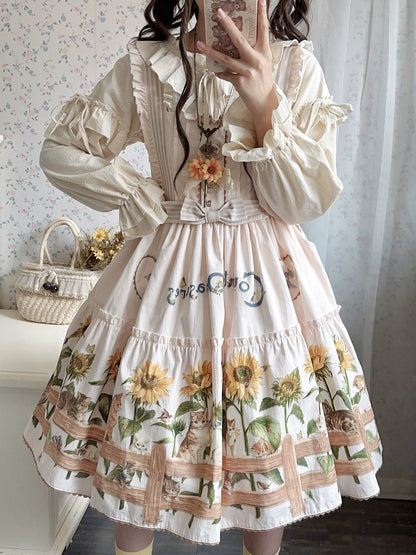 Polaris Lolita - Cat and Sunflower - Sweet Lolita JSK, Cat and Sunflower Print