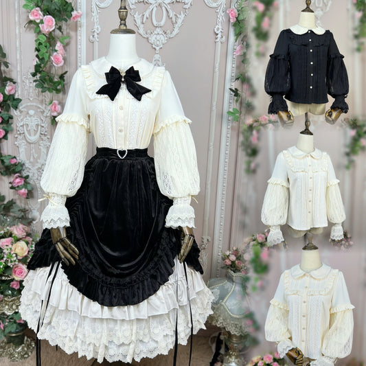 DMFS Lolita - Vintage Lolita Mutton Leg Sleeve Blouse Doll Collar Shirt