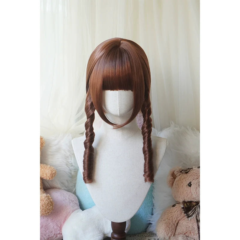 Imperial Tea - Solid Lolita Bob Wig With Detachable Curl Ponytail