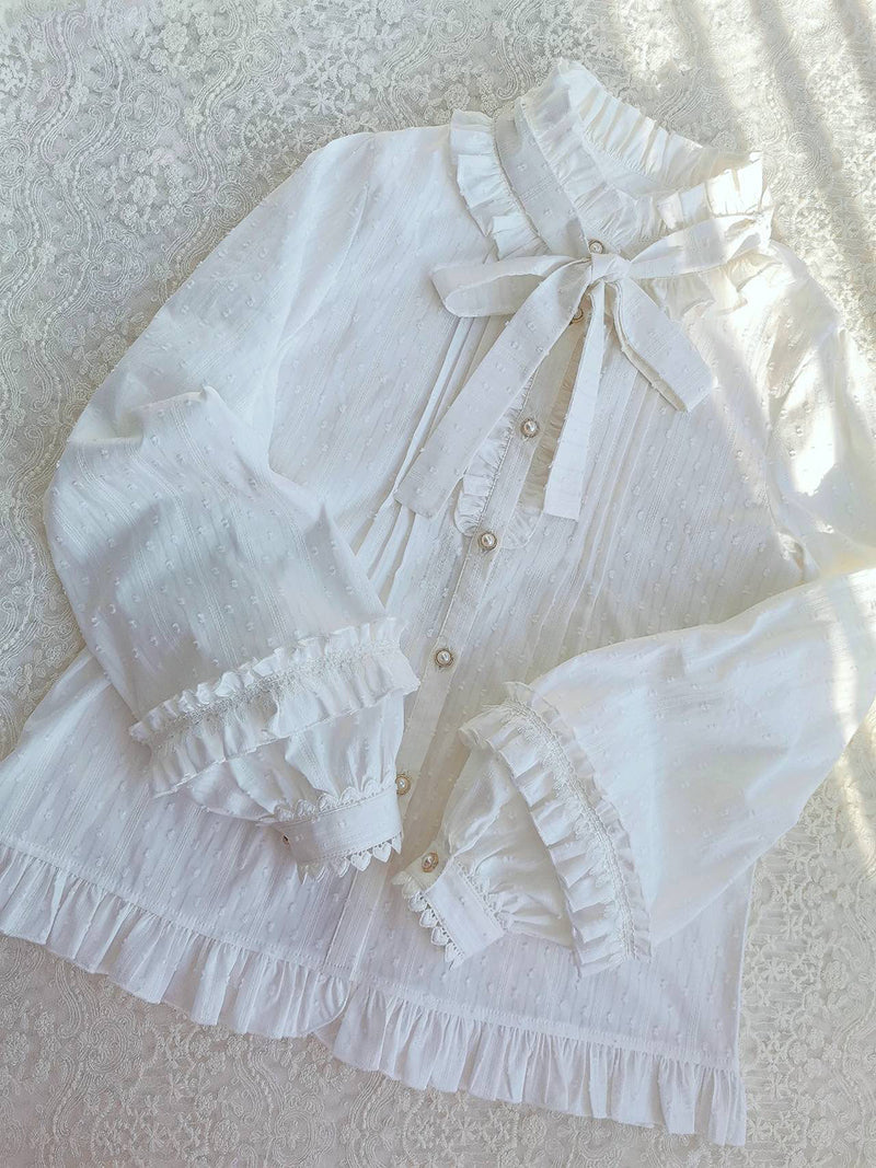 Yilia - Sweet Lolita Long Sleeve Cotton Blouse