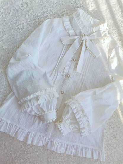 Yilia - Sweet Lolita Long Sleeve Cotton Blouse