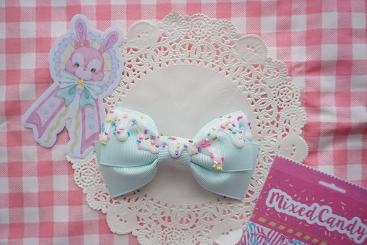 Cat Tea Party - Handmade Sweet Lolita Bow Hair Clip Cute Imitation Cream Cake