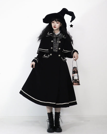 Unideer - Galaxy Traveler - Classic School Lolita Overcoat with Detachable Cape and Bow