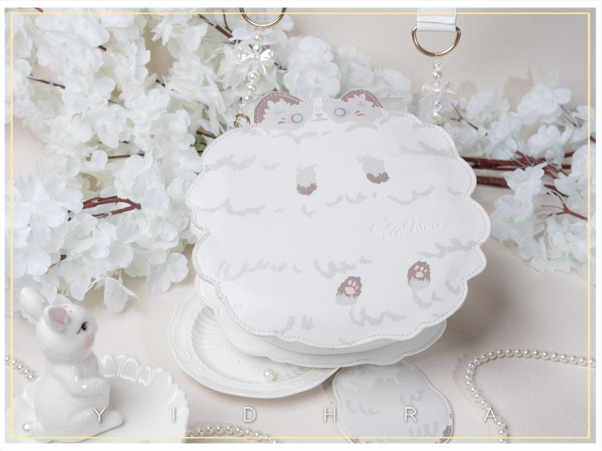 Yidhra - Printed Kawaii Cat Leather Shoulder Bag