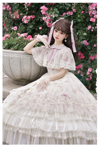 With PUJI - Nanke - Edwardian Collar Classic Lolita OP Dress Outfit