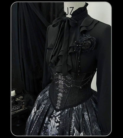 Susin Lolita - Bone-Eroded Butterfly - Gothic Lolita JSK & SK Set