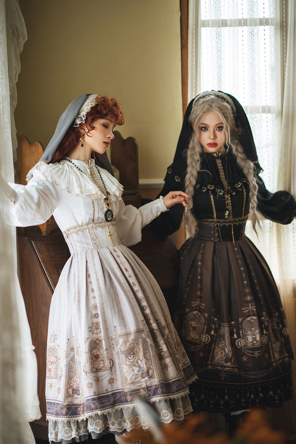 Miss Point - Demon Hunting Notes - Fishbone Gothic Lolita Skirt