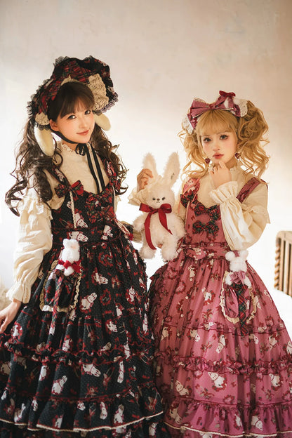 Miss Point - Forest Berry Bunny - Sweet Lolita JSK Elegant Bunny Print Dress