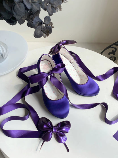 Pure Tea For Dream - Butterfly Specimen - Ballet Style Lolita Shoes Elegant Platform Lolita Heels