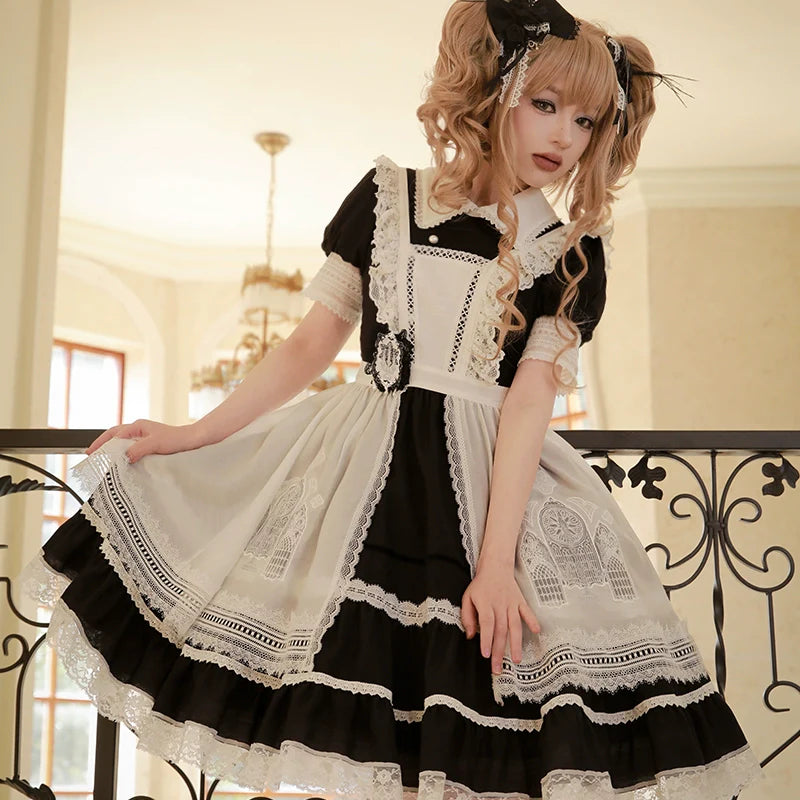 Mademoiselle Pearl - Winter Evening Prayer - Gothic Lolita Jumper Dress Embroidered Candlestick OP Dress