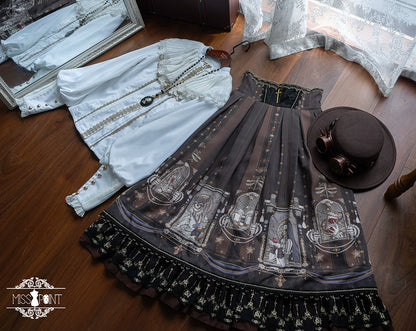 Miss Point - Demon Hunting Notes - Fishbone Gothic Lolita Skirt