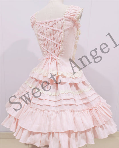 Sweet Angel - Balletcore Sweet Lolita Pink Dress Set