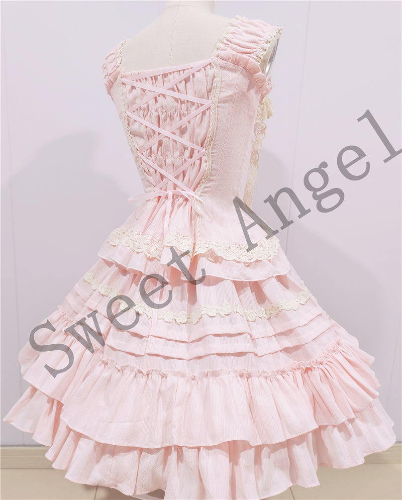 Sweet Angel - Balletcore Sweet Lolita Pink Dress Set