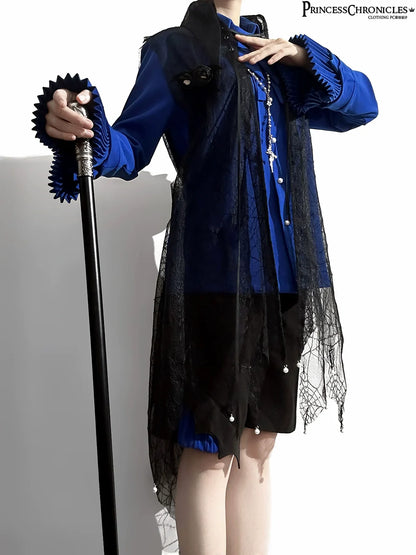 Princess Chronicles - Floating Phantom - Ouji Lolita Shorts Retro Blue Shorts