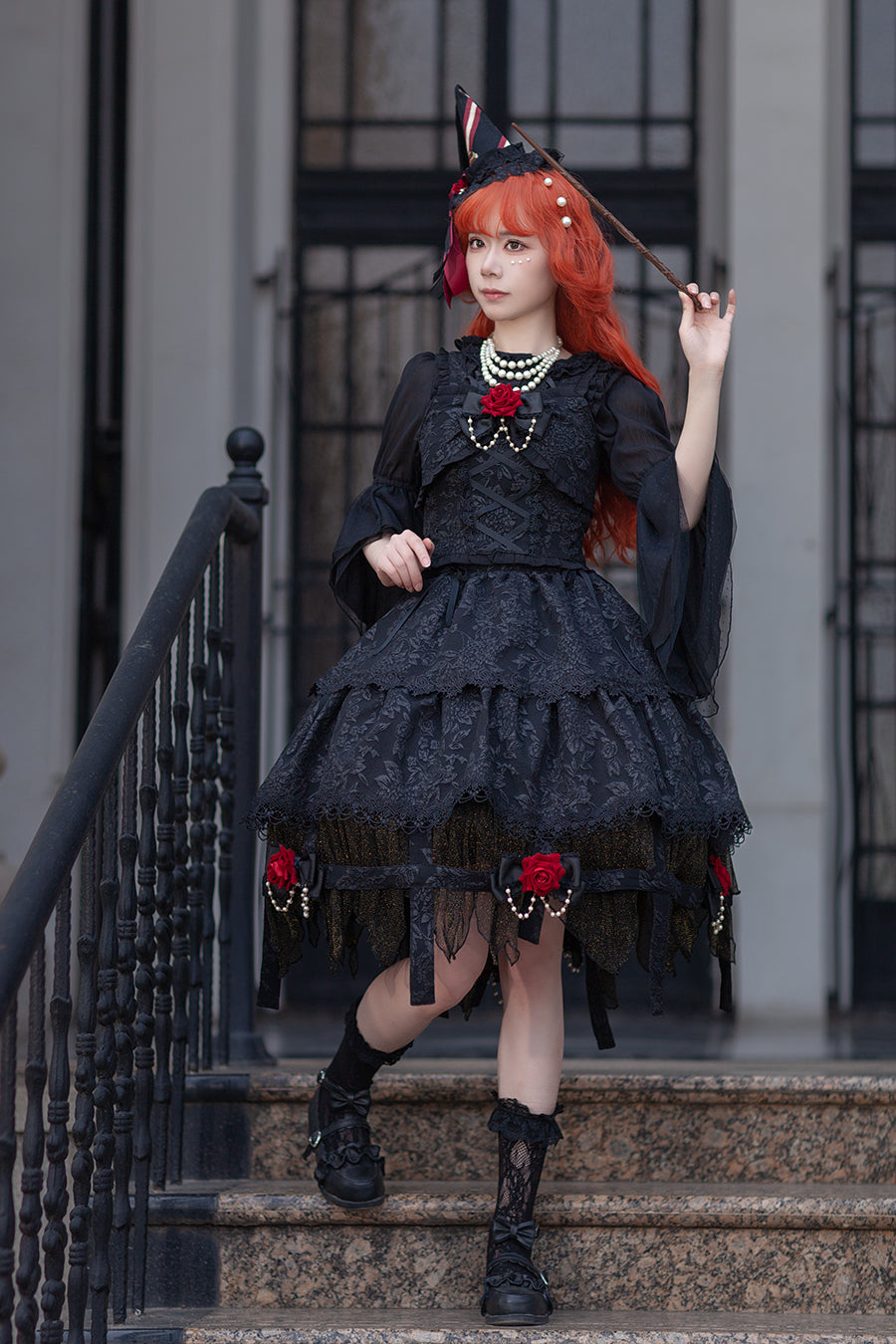 Infanta - Witch's Apprentice - Gothic Lolita Split Type Black Suit