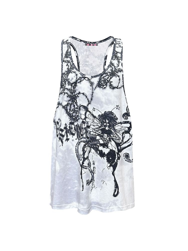 Butterfly Fairy Print Tank Top【s0000002607】