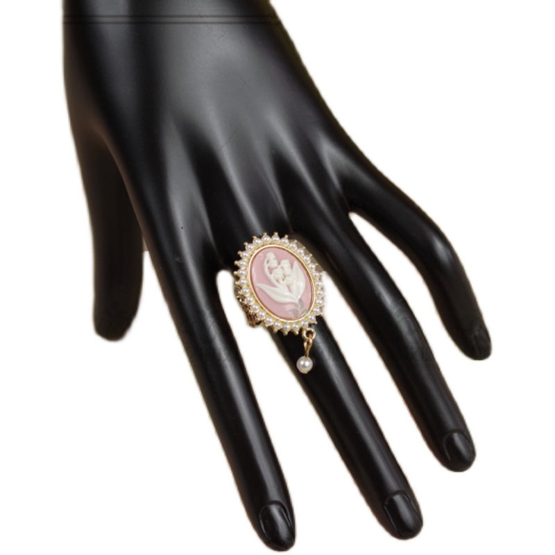 Rose of Sharon - Cameo Lolita Pearl Rings 4 Colors