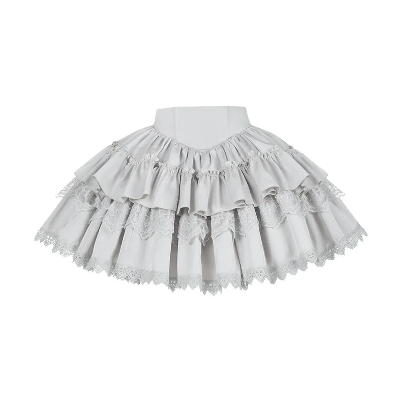 With PUJI - Letter and Poetry ﾂｷ Humanoid Robot - Silver Gothic Lolita Mermaid Skirt Set