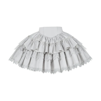 With PUJI - Letter and Poetry ﾂｷ Humanoid Robot - Silver Gothic Lolita Mermaid Skirt Set